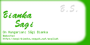 bianka sagi business card